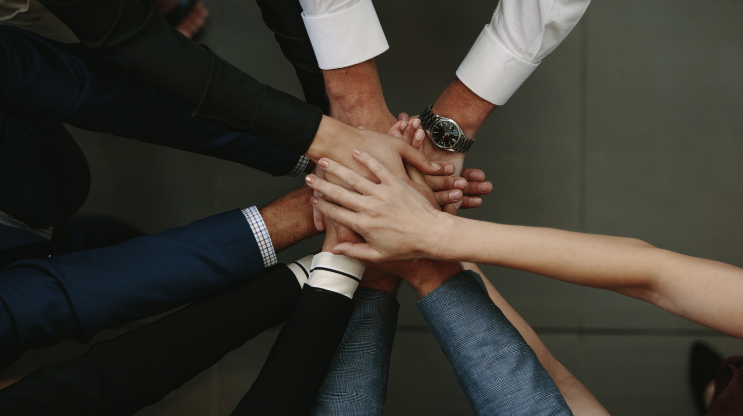 photo de mains groupées en étoile